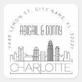 Charlotte Wedding | Afdichting van vooraf geadress Vierkante Sticker (Voorkant)