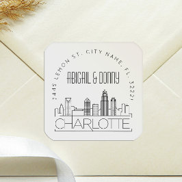 Charlotte Wedding | Afdichting van vooraf geadress Vierkante Sticker