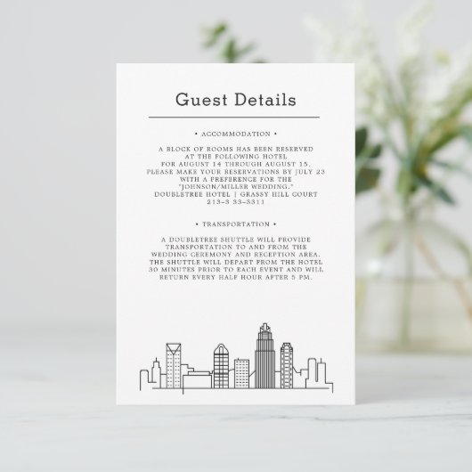 Charlotte Wedding | Gastinformatie Informatiekaartje (Staand voorkant)