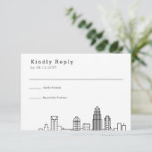 Charlotte Wedding | Gestileerde Skyline RSVP (Staand voorkant)