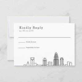 Charlotte Wedding | Gestileerde Skyline RSVP Kaartje