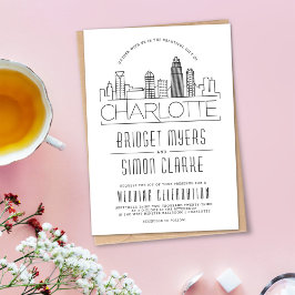 Charlotte Wedding | Gestileerde Skyline uitnodigin Kaart