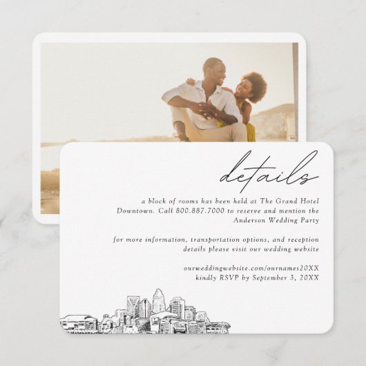 Charlotte Wedding Hotel Kamer Blok Details Informatiekaartje (Voorkant / Achterkant)