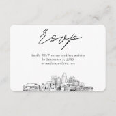 Charlotte Wedding Minimalistische schets RSVP Informatiekaartje (Voorkant)