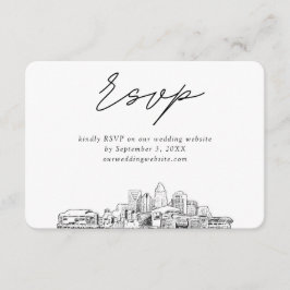 Charlotte Wedding Minimalistische schets RSVP Informatiekaartje
