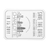 Charlotte Wedding Stylized Skyline Save the Date Magneet (Horizontaal)