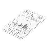 Charlotte Wedding Stylized Skyline Save the Date Magneet (Linkerzijde)