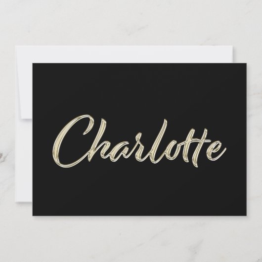 Charlotte white gold Handwriting Karte Kaart (Voorkant)