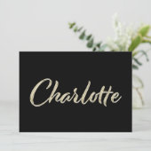 Charlotte white gold Handwriting Karte Kaart (Staand voorkant)