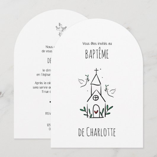 Charlotte's Baptème Kaart (Voorkant / Achterkant)