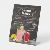 Charlotte's Drink Menu Reclamebord Met Voetstuk (Voorkant)