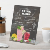 Charlotte's Drink Menu Reclamebord Met Voetstuk (Insitu)