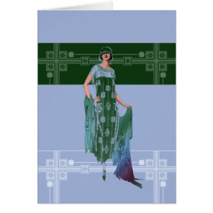 CHARLOTTE'S SHAWL, Mode van 1920 in blauw en groen
