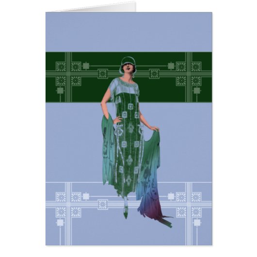 CHARLOTTE'S SHAWL, Mode van 1920 in blauw en groen (Voorkant)