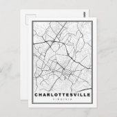 Charlottesville Map Briefkaart (Voorkant / Achterkant)