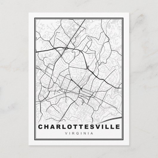 Charlottesville Map Briefkaart (Voorkant)