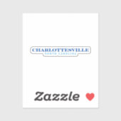 Charlottesville North Carolina Sticker (Vel)