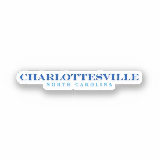 Charlottesville North Carolina Sticker (Voorkant)