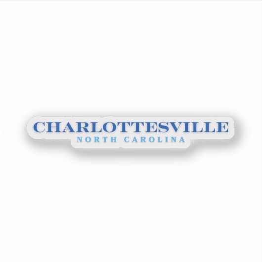 Charlottesville North Carolina Sticker (Voorkant)