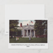 Charlottesville VA, Thomas Jefferson Home briefkaa Briefkaart (Voorkant / Achterkant)