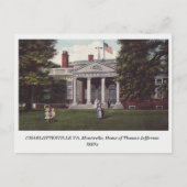 Charlottesville VA, Thomas Jefferson Home briefkaa Briefkaart (Voorkant)
