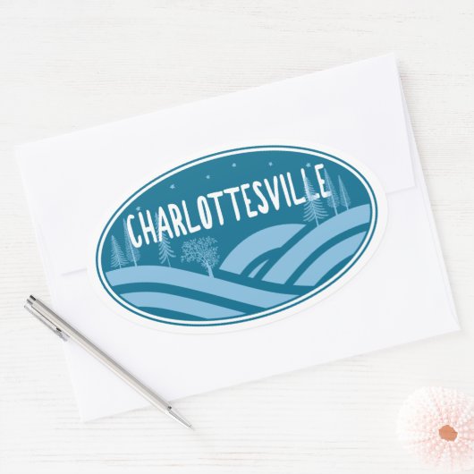 Charlottesville Virginia buitenshuis Ovale Sticker (Envelop)