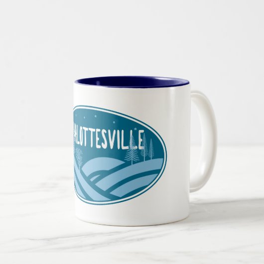 Charlottesville Virginia buitenshuis Tweekleurige Koffiemok (Voorkant rechts)