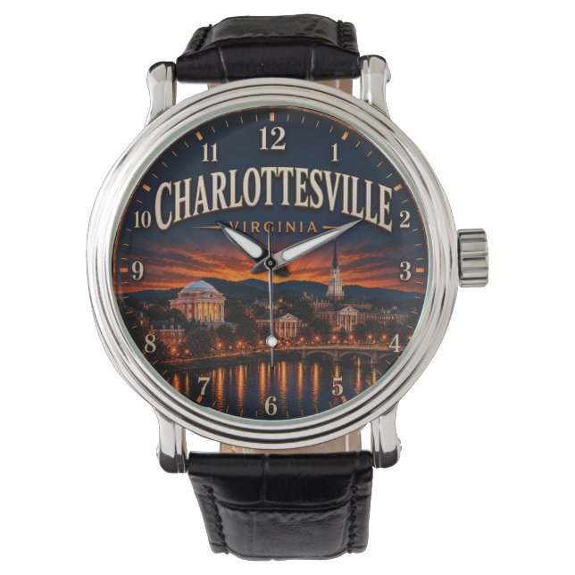 Charlottesville Virginia Horloge (Voorkant)