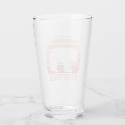 Charlottesville Virginia Retro-Beer Glas (Achterkant)