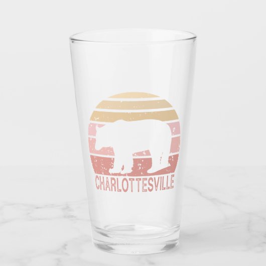 Charlottesville Virginia Retro-Beer Glas (Voorkant)
