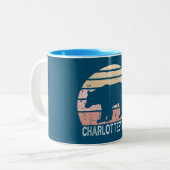 Charlottesville Virginia Retro-Beer Tweekleurige Koffiemok (Voorkant links)