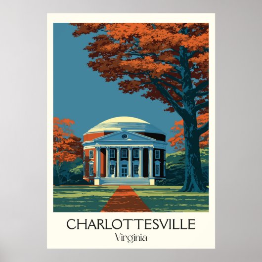 Charlottesville Virginia Rotunda Poster (Voorkant)