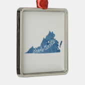 Charlottesville Virginia Wood Plaque Metalen Ornament (Rechts)