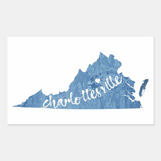 Charlottesville Virginia Wood Plaque Rechthoekige Sticker (Voorkant)