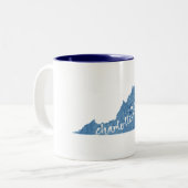 Charlottesville Virginia Wood Plaque Tweekleurige Koffiemok (Voorkant links)