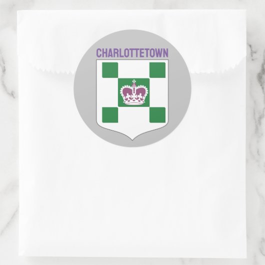 Charlottetown-wapen - PEI Ronde Sticker (Tas)