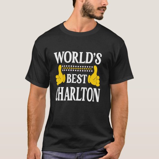 Charlton Persoonlijke naam Voornaam World's Best C T-shirt (Voorkant)