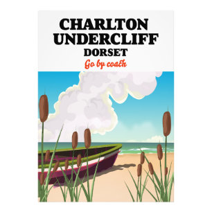 Charlton Undercliff Beach, Dorset reisposter Foto Afdruk