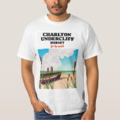 Charlton Undercliff Beach, Dorset-reisposter T-shirt (Voorkant)