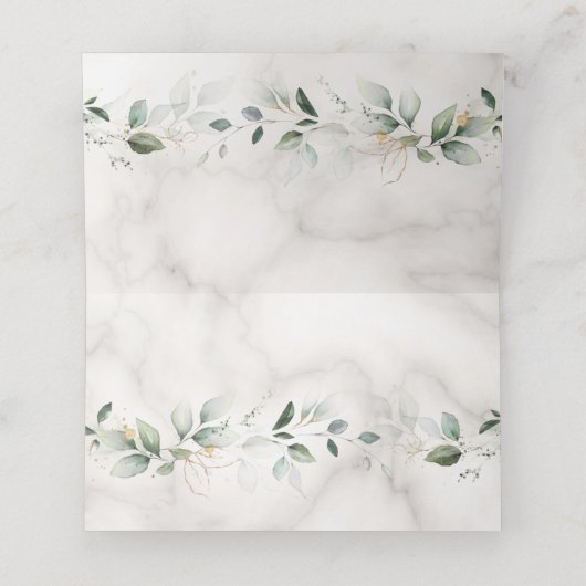 Charm Airy Greenery Marble Table Number Plaatskaartje (Binnenkant ongevouwen)