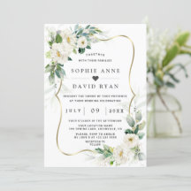 Charm Airy Greenery White Flowers Gold Wedding