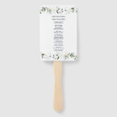 Charm Airy Waterverf Greenery Wedding Programme Handwaaier (Achterkant)