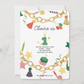 Charm Armband 1e verjaardag Uitnodiging (Voorkant)