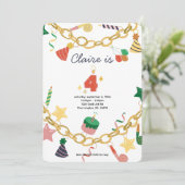 Charm Armband 4e verjaardag Party Uitnodiging (Staand voorkant)