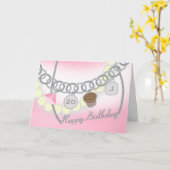 Charm Armband & Parels Sieraden Verjaardag Kaart (Gele Bloem)