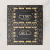Charm Art Deco Great Gatsby Wedding Table Number Plaatskaartje (Buitenkant ongevouwen)