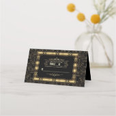 Charm Art Deco Great Gatsby Wedding Table Number Plaatskaartje (Achterkant)