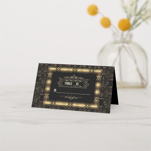 Charm Art Deco Great Gatsby Wedding Table Number Plaatskaartje (Achterkant)