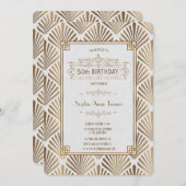 Charm Art Deco White Gatsby 50e verjaardag Kaart (Voorkant / Achterkant)