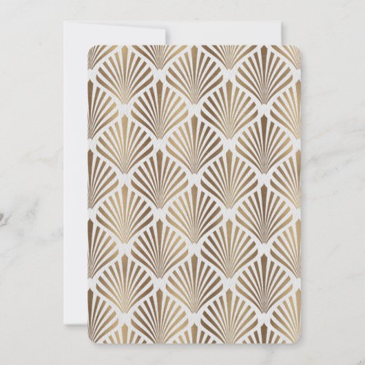 Charm Art Deco White Gatsby 50e verjaardag Kaart (Achterkant)